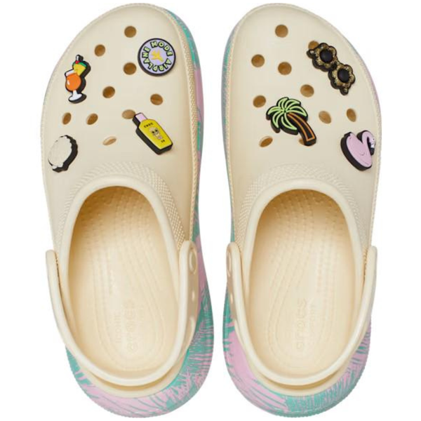 Сабо на високій платформі Crocs Classic Crush Clog Spring Break Vanilla/Multi 38р (M6/W8) 24,3&ndash;24,8см 787-42 фото