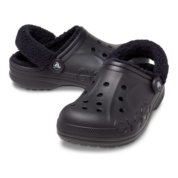 Зимние утепленные сабо Crocs Baya Lined Fuzz-Strap Clogs Black/Black 36р (M4/W6) 22,5&ndash;23см 206633-4HE фото