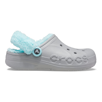 Зимові утеплені сабо Crocs Baya Lined Fuzz-Strap Clogs Grey/Ice blue 36р (M4/W6) 22,5&ndash;23см 206633-4HE фото
